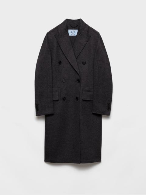 Double-breasted double cashwool coat