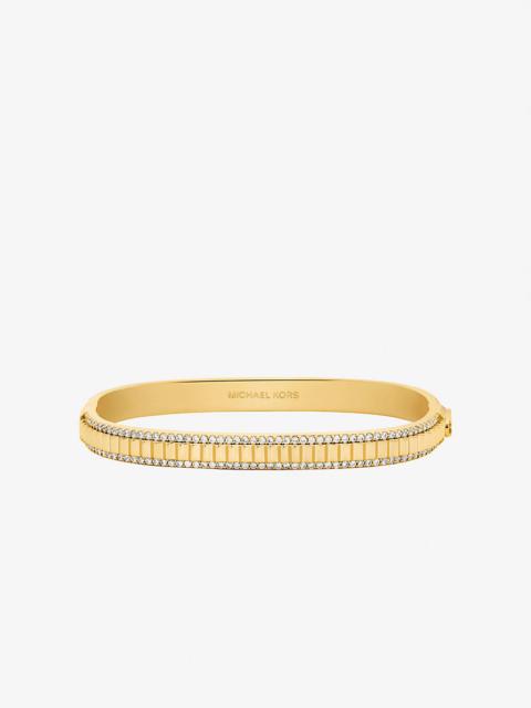 Pavé Gold-Tone Brass Bracelet