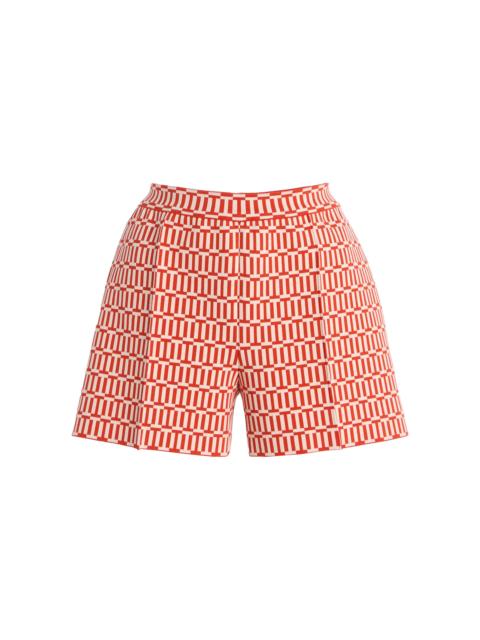 Savannah Striped Cotton Shorts orange