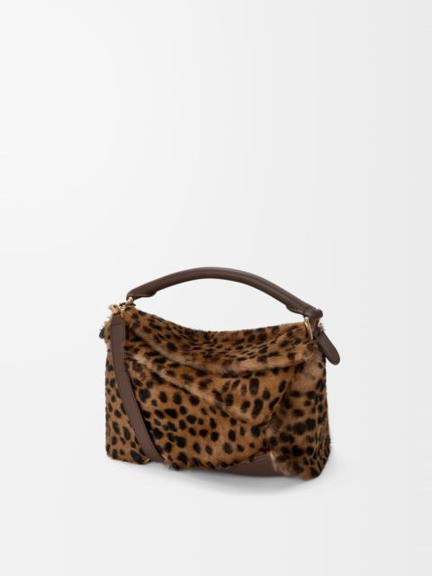 Small Puzzle Edge bag in printed shearling