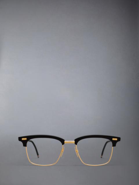 ACETATE AND TITANIUM RECTANGULAR EYEGLASSES