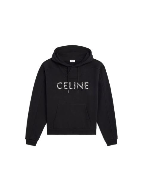 Celine Loose Sweatshirt In Cotton Fleece With Studs Black/White