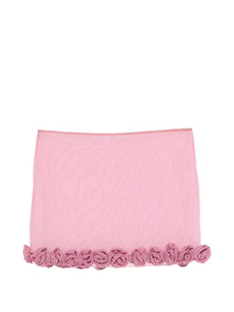 rose trim short skirt