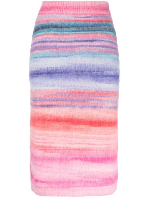 slub brushed knitted skirt