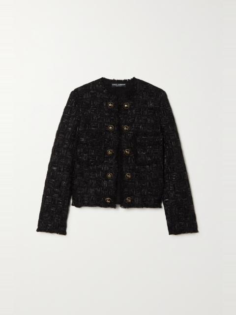 Embellished woven lamé jacket