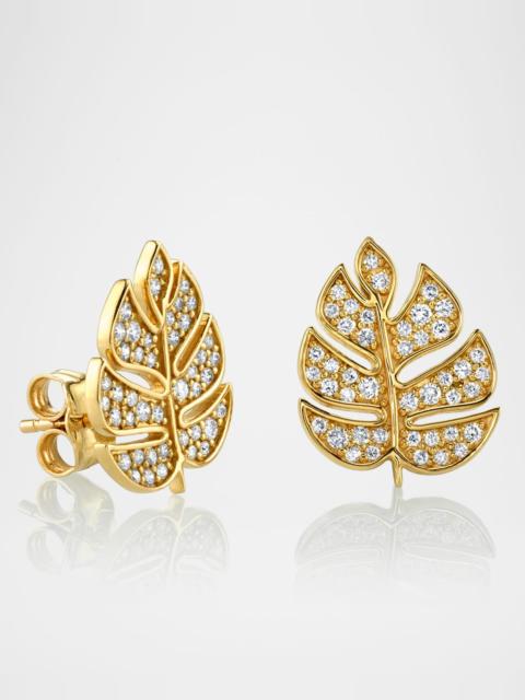 Medium Monstera Leaf Stud Earrings