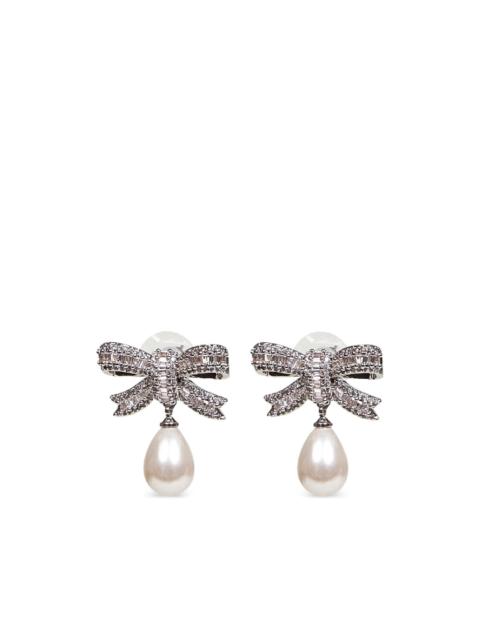 bow crystal earrings