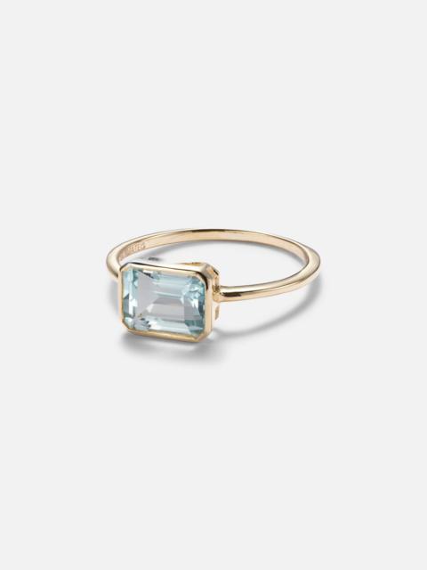 14kt gold ring with blue topaz
