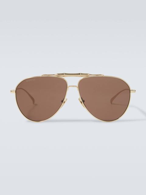 Bamboo aviator sunglasses