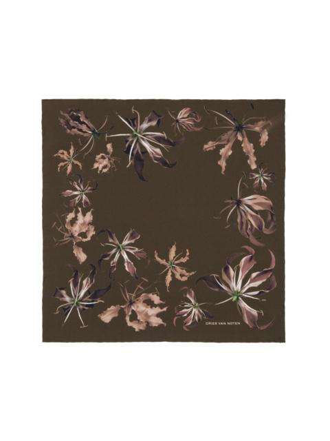 Khaki Printed Pocket Square