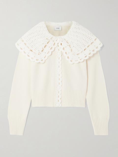 Convertible Merino Wool-blend And Crocheted Organic Cotton Cardigan