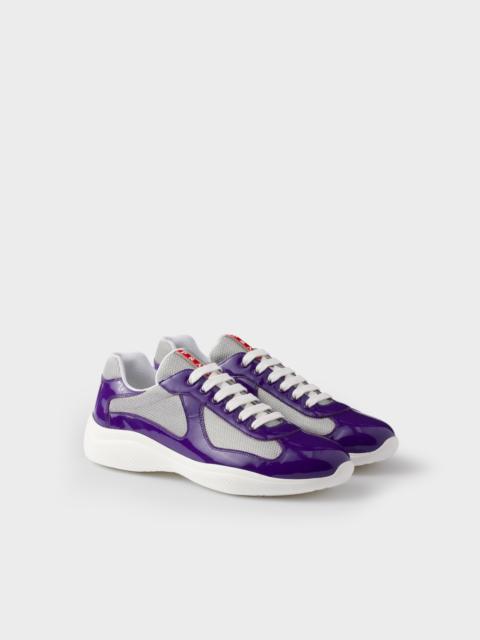 Patent leather and technical fabric Prada America's Cup sneakers