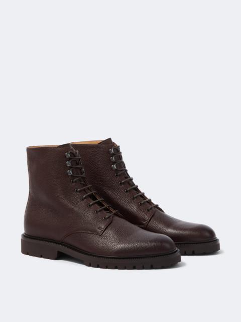 Leather lace-up boots