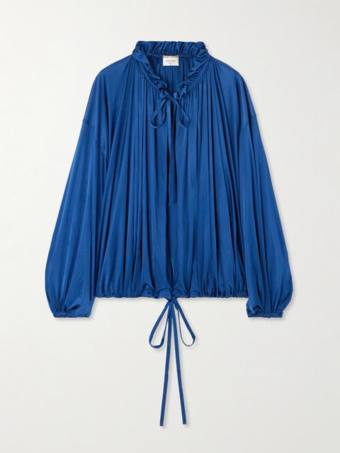 Ruffled Satin-jersey Blouse