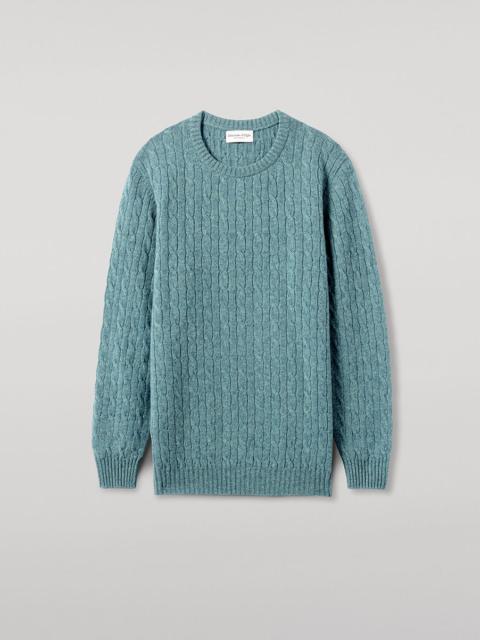 Cable Knit Green Cashmere Jumper