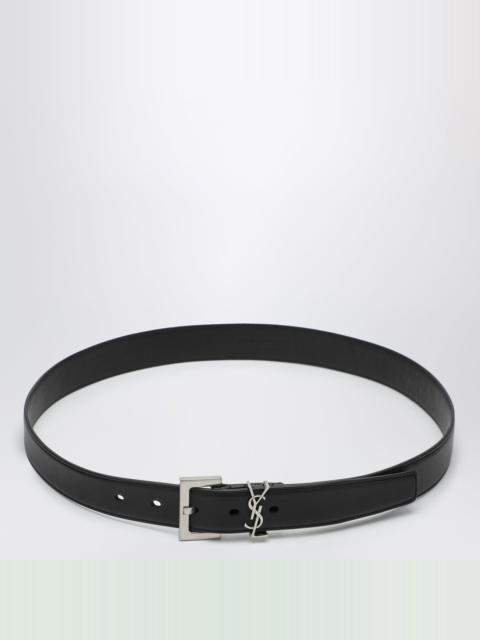 Cassandre black smooth leather belt