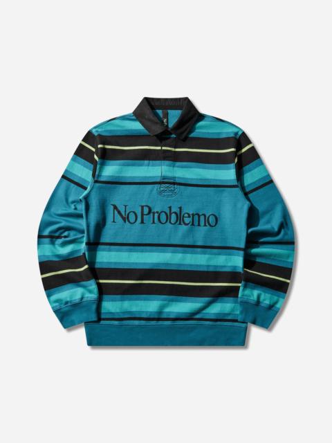 Striped Longsleeve Rugby Shirt Aqua