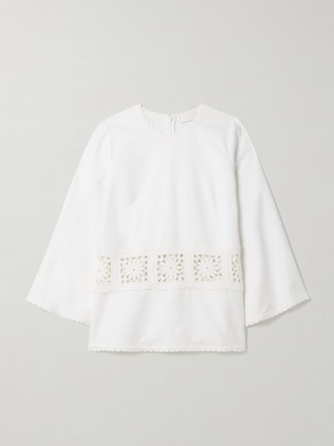 Maxine Crochet-trimmed Cotton-piqué Top