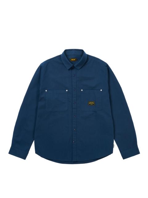 COTTON TWILL OVERSHIRT WASHED BLUE