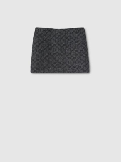 GG boutonné wool tweed skirt
