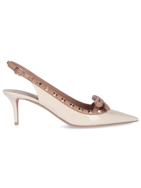 Rockstud Slingback 100 Black Beige Calfskin