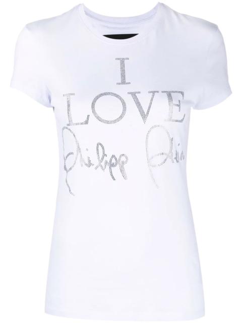 I Love crystal-embellished T-shirt
