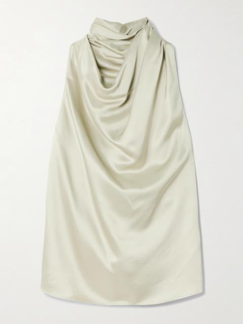 Sleary Draped Silk-satin Top