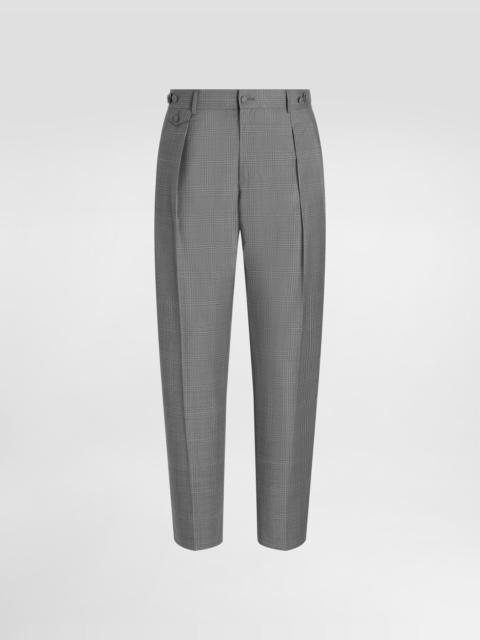 Glen plaid virgin wool trousers