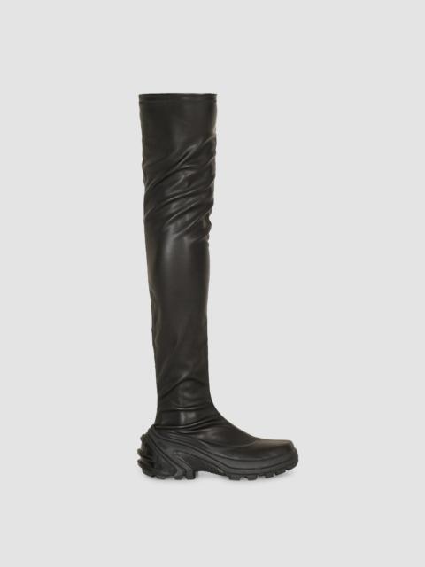 STRETCH LEATHER HIGH BOOT WITH VIBRAM SOLE