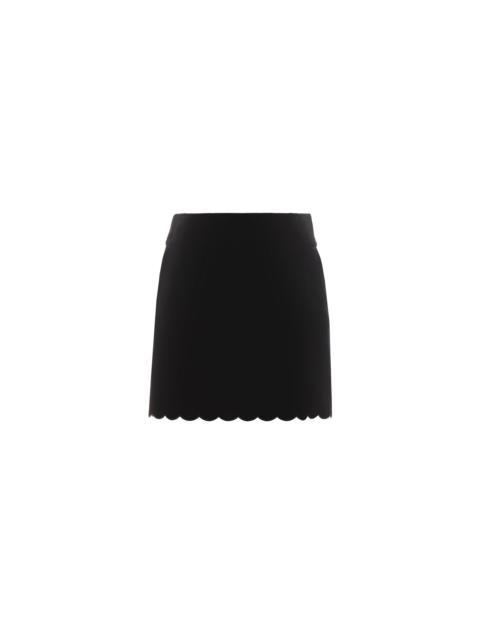SCALLOPED MINI SKIRT IN VELVET