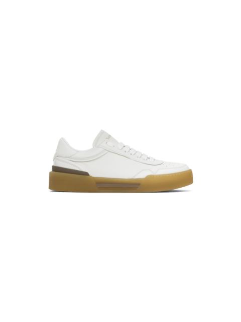 White Calfskin New Roma Sneakers