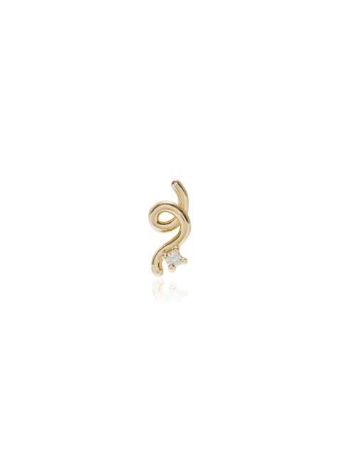 Mini Loop 9K Yellow Gold Diamond Single Earring gold