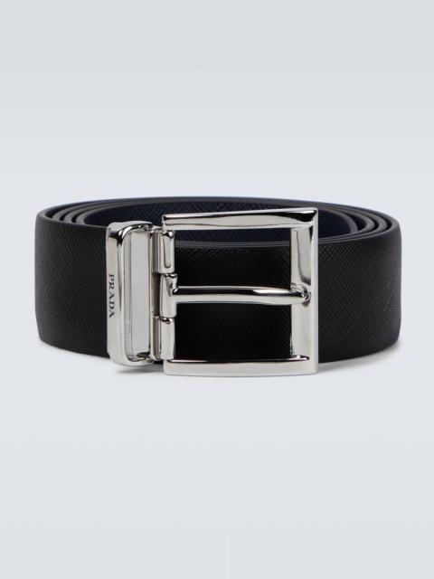 Saffiano leather belt