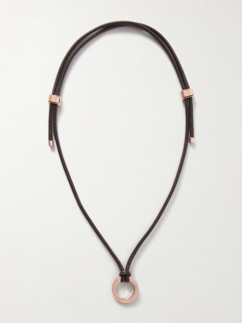 Leather And Rose Gold-tone Necklace