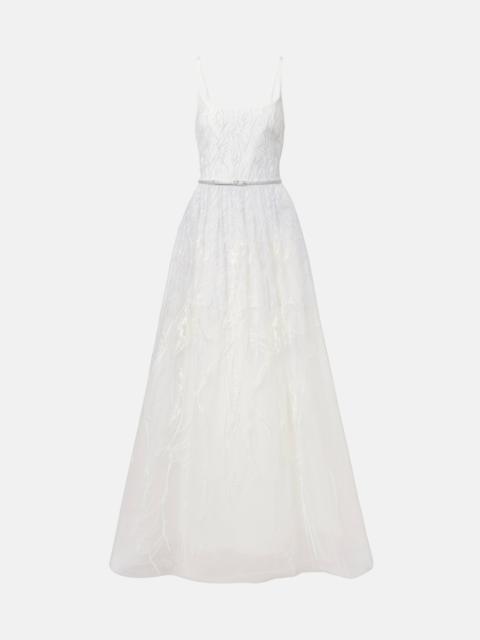 Bridal embroidered tulle gown