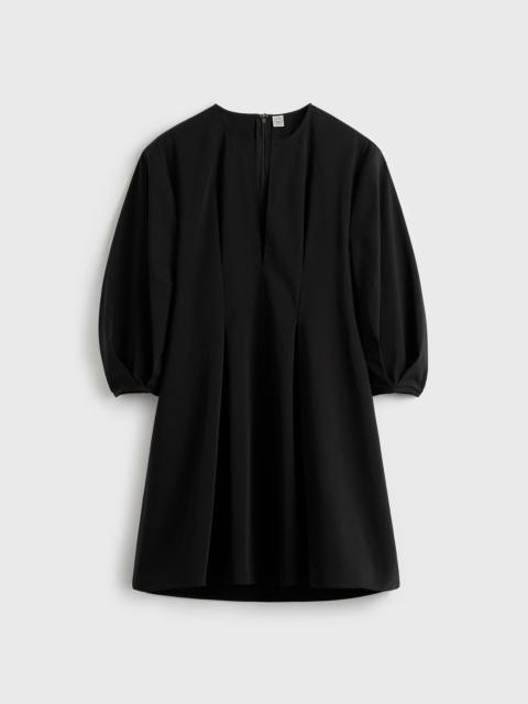 Balloon sleeve cotton dress black