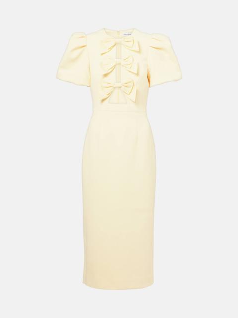 Annabelle bow-detail crêpe midi dress