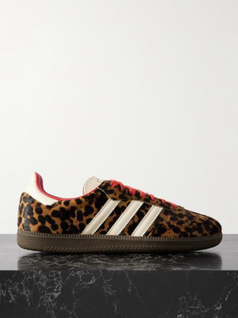 Samba Og Leather-trimmed Leopard-print Pony Hair Sneakers