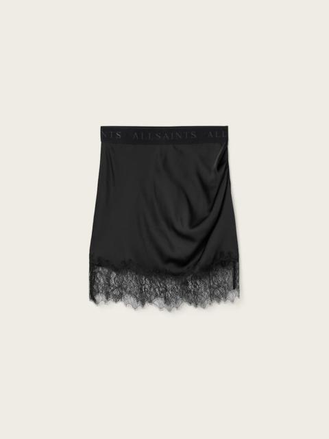 AZAR LACE TRIM SATIN MINI SKIRT