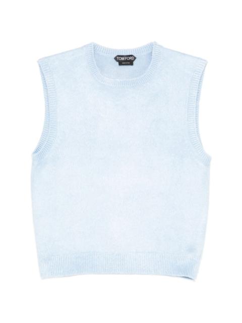 round-neck knit vest