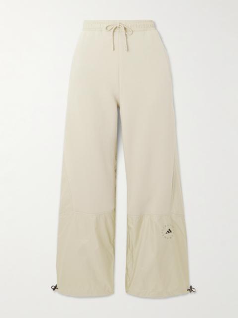 Truecasuals Shell-paneled Organic Cotton-blend Fleece Track Pants
