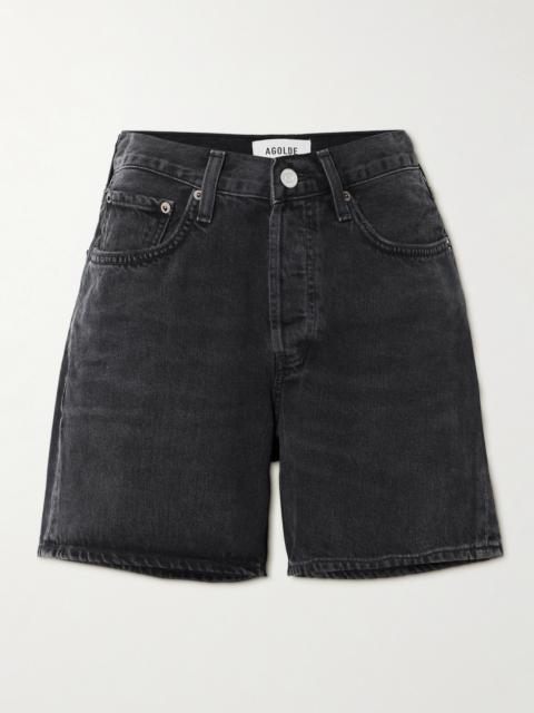 V-waist Denim Shorts