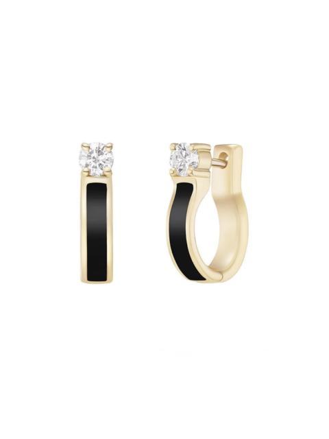 Small Black Honey Diamond Hoop Earrings