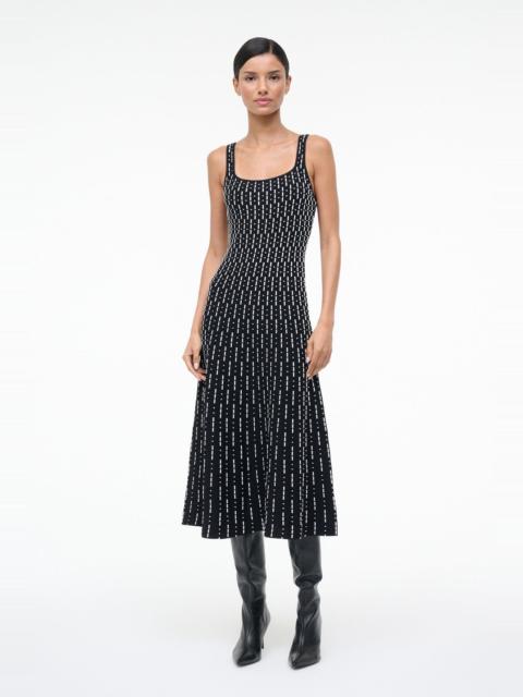 STAUD ELLISON DRESS BLACK GEO
