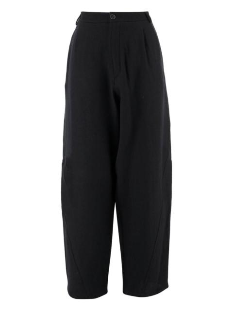 pleated straight trousers