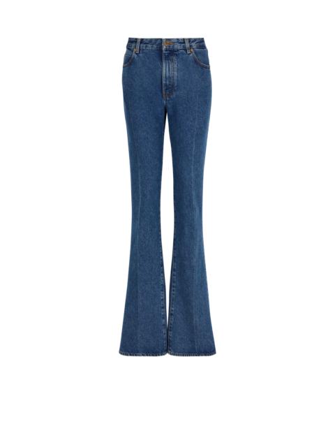 Straight-leg denim jeans