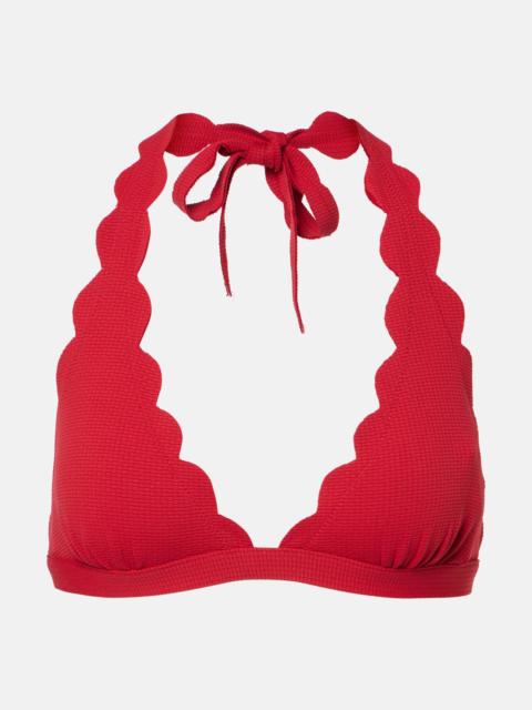 Spring scalloped halterneck bikini top