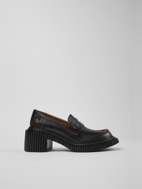 Black and Brown Leather Moccasin Nautical Shoes for Men.