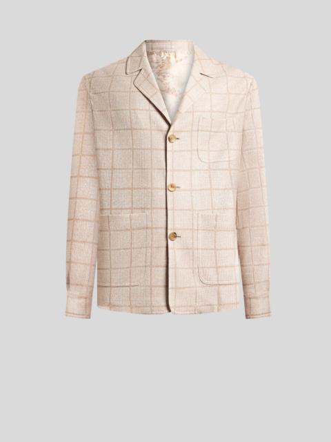 LINEN-BLEND JERSEY SHACKET