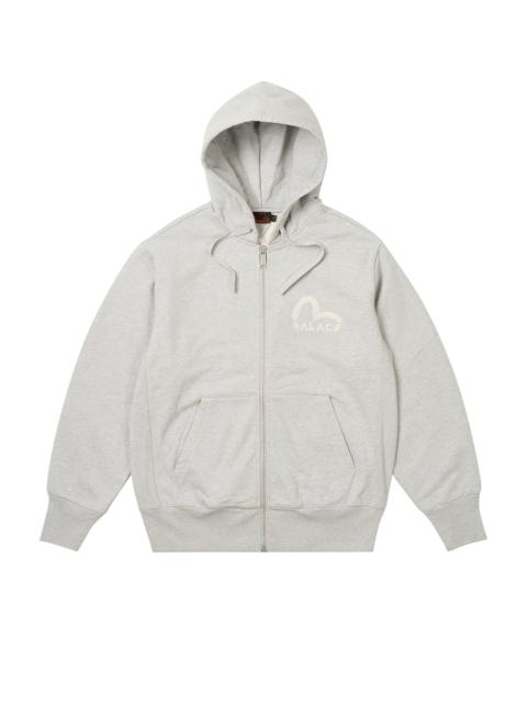 PALACE EVISU ZIP HOOD GREY MARL